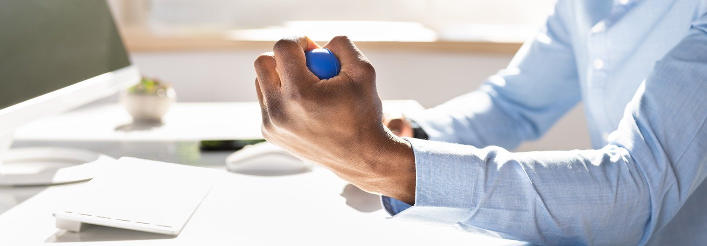 Hand squeezing stress ball